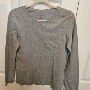 Croft & Barrow Gray Long Sleeve Tee